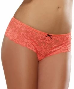 Dreamgirl International LINGERIE Satin Bow Crotchless Boyshort