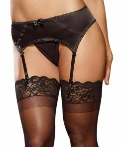 Dreamgirl International Satin & Mesh Garter Belt Babydolls & Chemises