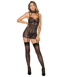 Dreamgirl International Scalloped Stretch Lace Garterslip Set With Elastic Collar What's New 6 Dreamgirl International Scalloped Stretch Lace Garterslip Set With Elastic Collar What's New