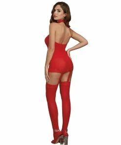 Dreamgirl International Babydolls & Chemises Sheer Garter Bodystocking With Thigh High