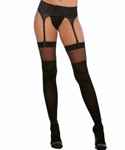 Dreamgirl International Babydolls & Chemises Sheer Thigh High Stockings With Knitted Lace-Up Boot 11 Dreamgirl International Babydolls & Chemises Sheer Thigh High Stockings With Knitted Lace-Up Boot