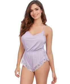 Dreamgirl International Soft Knit Jersey Sleepwear Romper One-Piece