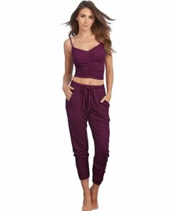 Dreamgirl Store Online 20 Dreamgirl International Soft Rib-Knit Jersey Camisole And Jogger Pants Sleepwear Set LOUNGE & SLEEP