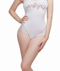Dreamgirl International Bodysuits & Teddies Soft Spandex Jersey 'Wifey' Bodysuit With Thong Back