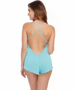 Dreamgirl International Stretch Jersey Romper With Stretch Galloon Lace Underbust