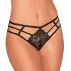 Dreamgirl International Stretch Lace Open Crotch Thong With Stretch Lace Waistband