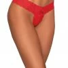 Dreamgirl International What's New Stretch Lace Open Crotch Thong With Stretch Lace Waistband