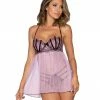 Dreamgirl International Stretch Mesh Embroidered Babydoll & G-String Set With Adjustable Halter Neck