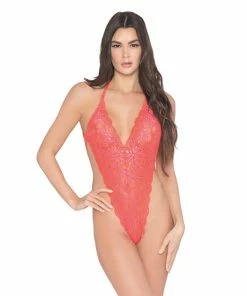 Dreamgirl International Two-Piece Mosaic Stretch Lace Teddy Bodysuits & Teddies
