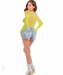 Dreamgirl International Two-Way Convertible Neon Bodystocking Crop Top